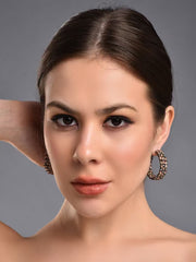 CHAMPAGNE ZICRON HOOP EARRINGS