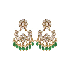 Emerald Green Kundan Earrings