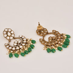 Emerald Green Kundan Earrings