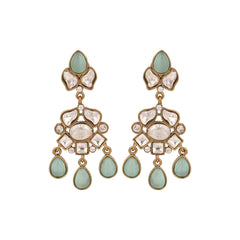 Sage Green Kndan Drop Earring