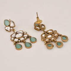 Sage Green Kndan Drop Earring