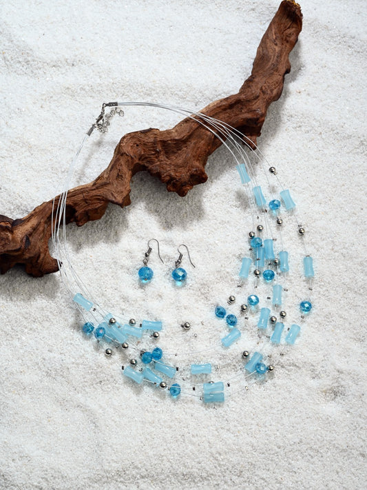 Aqua Breeze Multi-Layer Necklace Set - Reenisaa