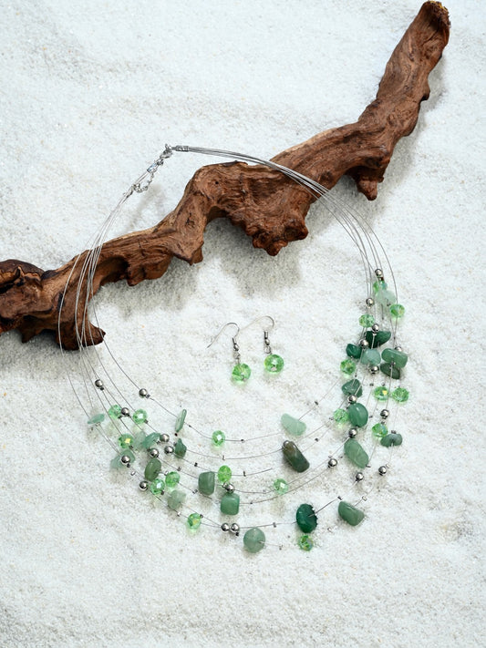 Emerald Meadow Multi-Layer Necklace Set - Reenisaa