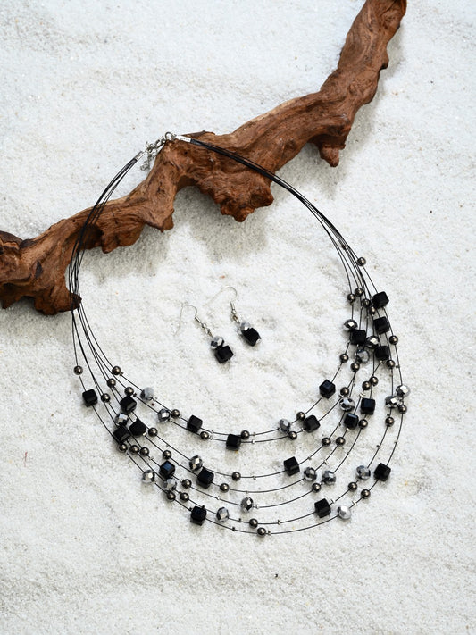 Midnight Noir Multi-Layer Necklace Set - Reenisaa