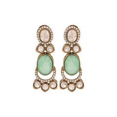 Pastel Green Kundan Drops