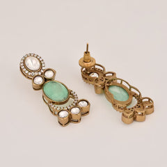 Pastel Green Kundan Drops