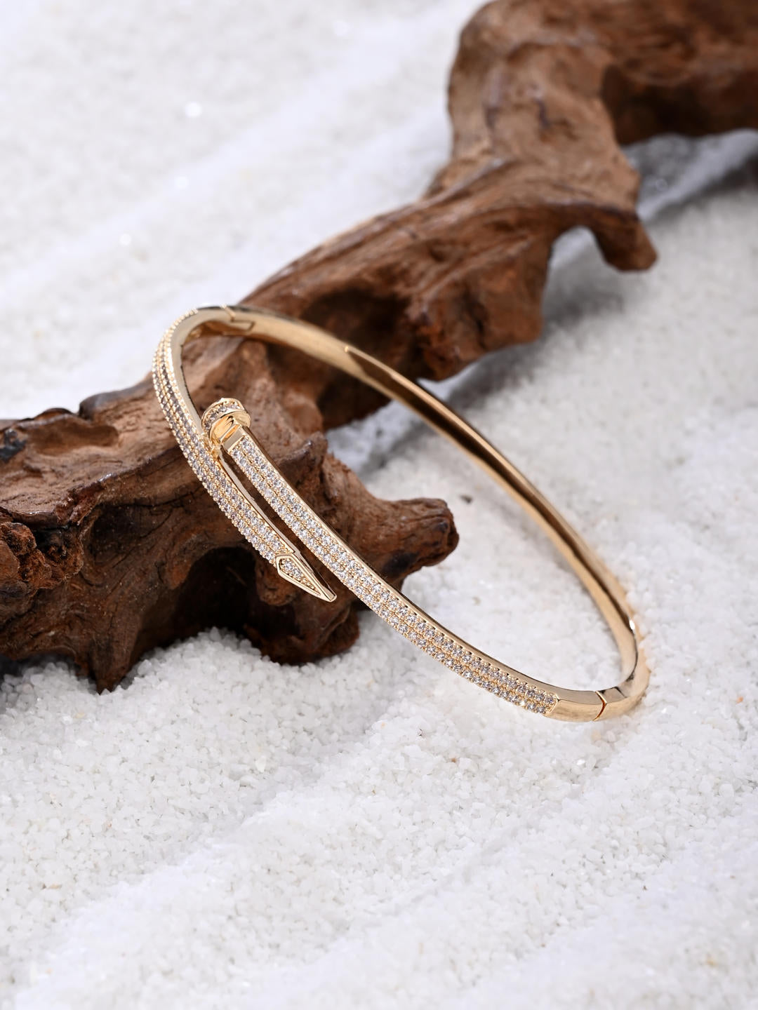 Luxe Nail-Tip Sparkle Bangle