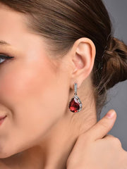 Ruby Red Teardrop Earring