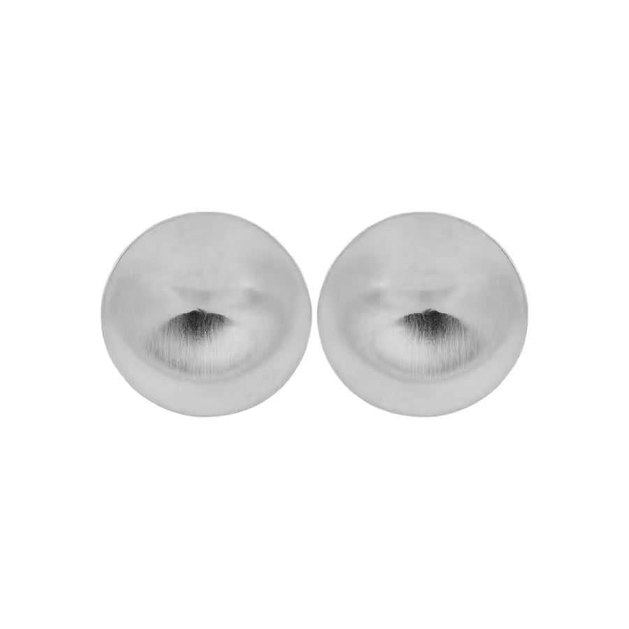 Silver Textured Round Stud Earring