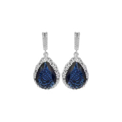 Sapphire Blue Tear Drop Earring