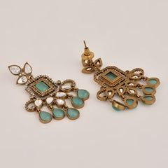 Sage Green Kundan Drop Earring