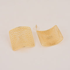 Mesh Square Gold Earring