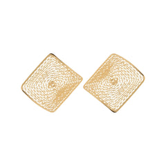 Mesh Square Gold Earring