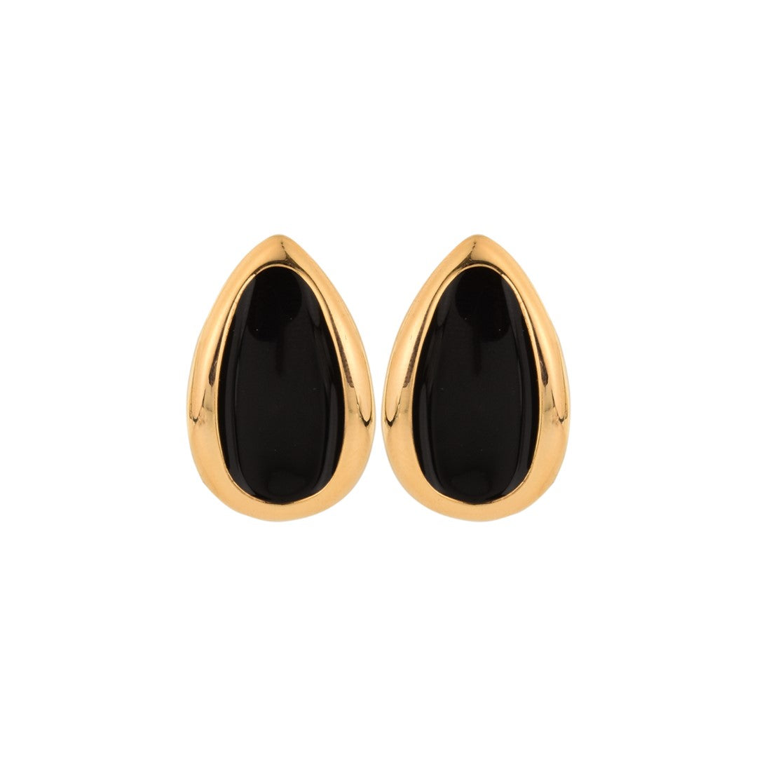 Black Enamel Stud Earring