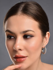 Silver Spark Diamond Hoops