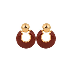 Maroon Round drop Earring