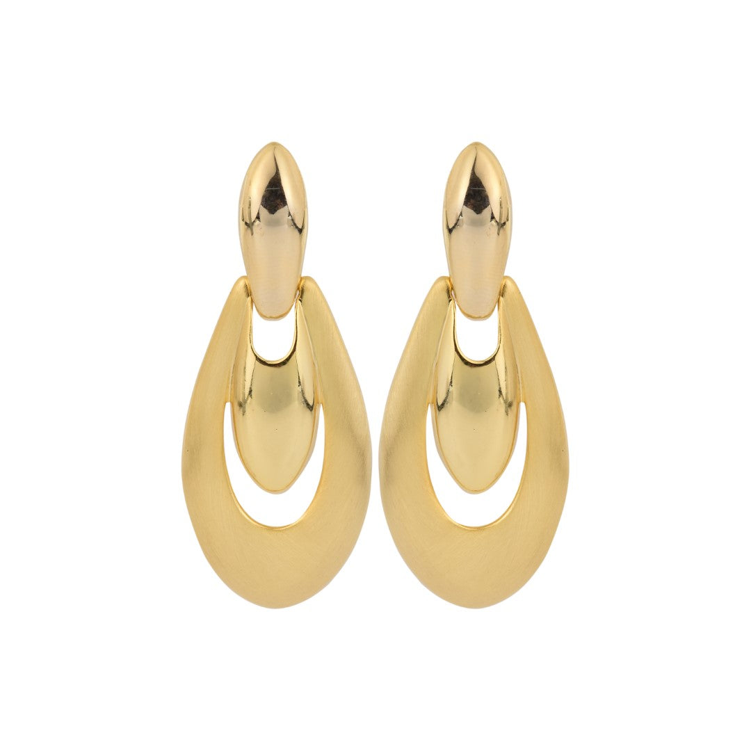 Gold Pear Shaped Drop Earring
