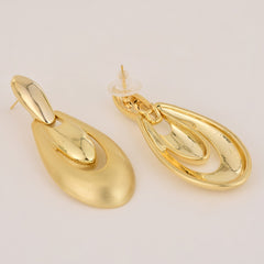 Gold Pear Shaped Drop Earring