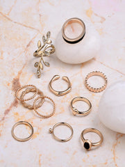 Serene Bloom Stack Ring Set