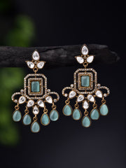Sage Green Kundan Drop Earring
