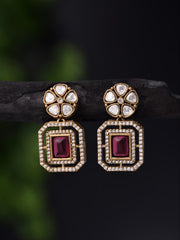 Ruby Kundan Drop Earring