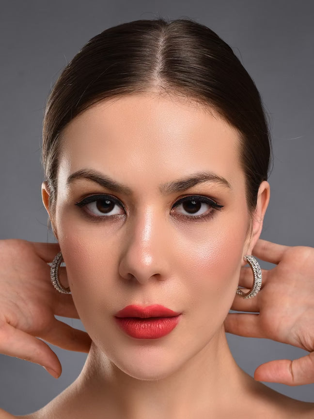 Glimmer Silver Diamond Hoops