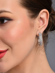 Glimmer Silver Diamond Hoops