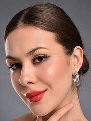 Glimmer Silver Diamond Hoops