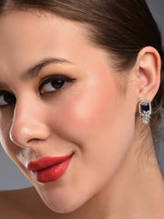 Sapphire Blue Pear  Stud Earring
