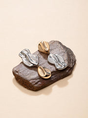 Molten Dual-Tone Sculptural Drop Earrings