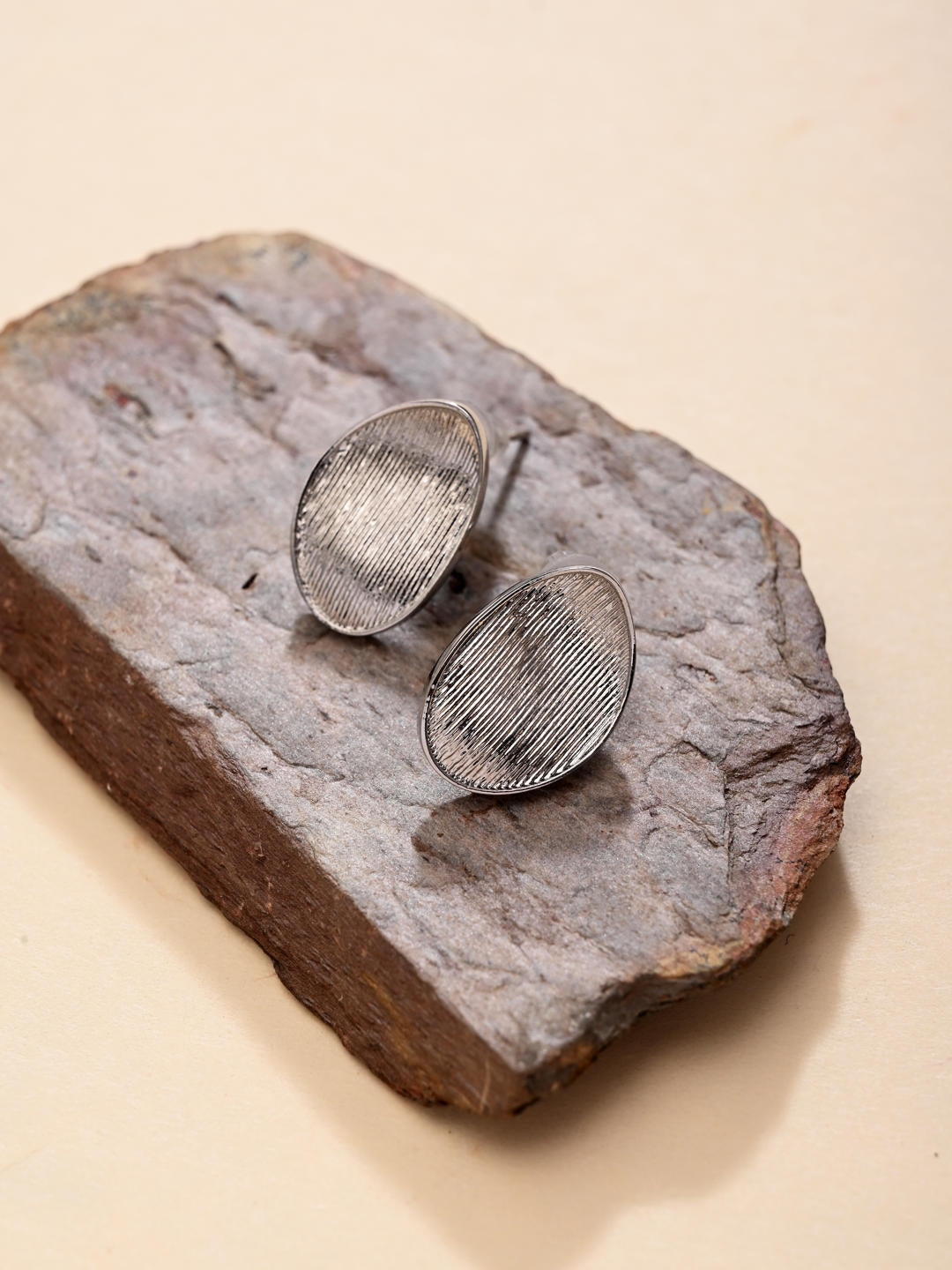 Rhodium Plated Silver Stud Earring