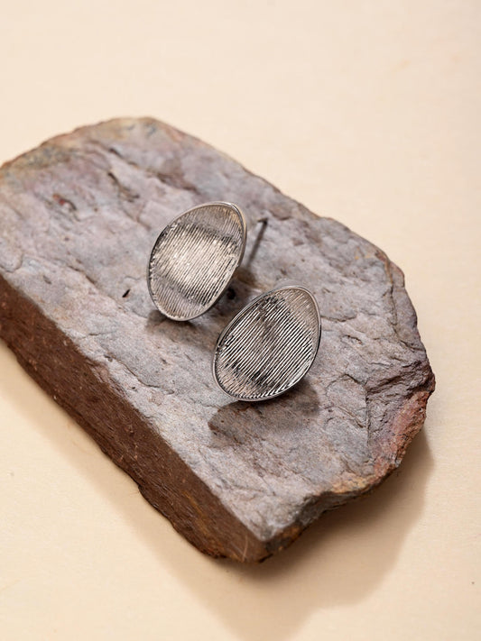 Rhodium Plated Silver Stud Earring