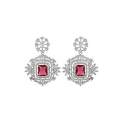 Blazing Ruby Red Diamond Necklace Set