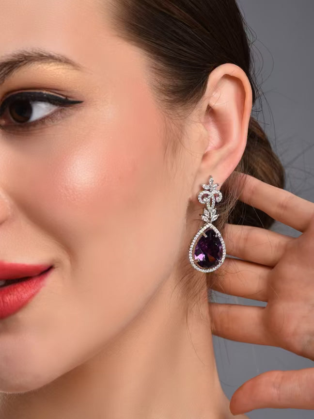 Royal Plum Elegance Drop Earring