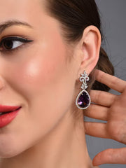 Royal Plum Elegance Drop Earring
