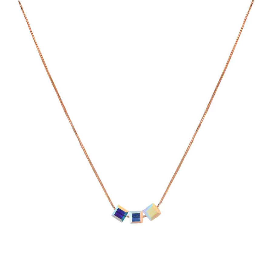 Three Rainbow Stone Necklace