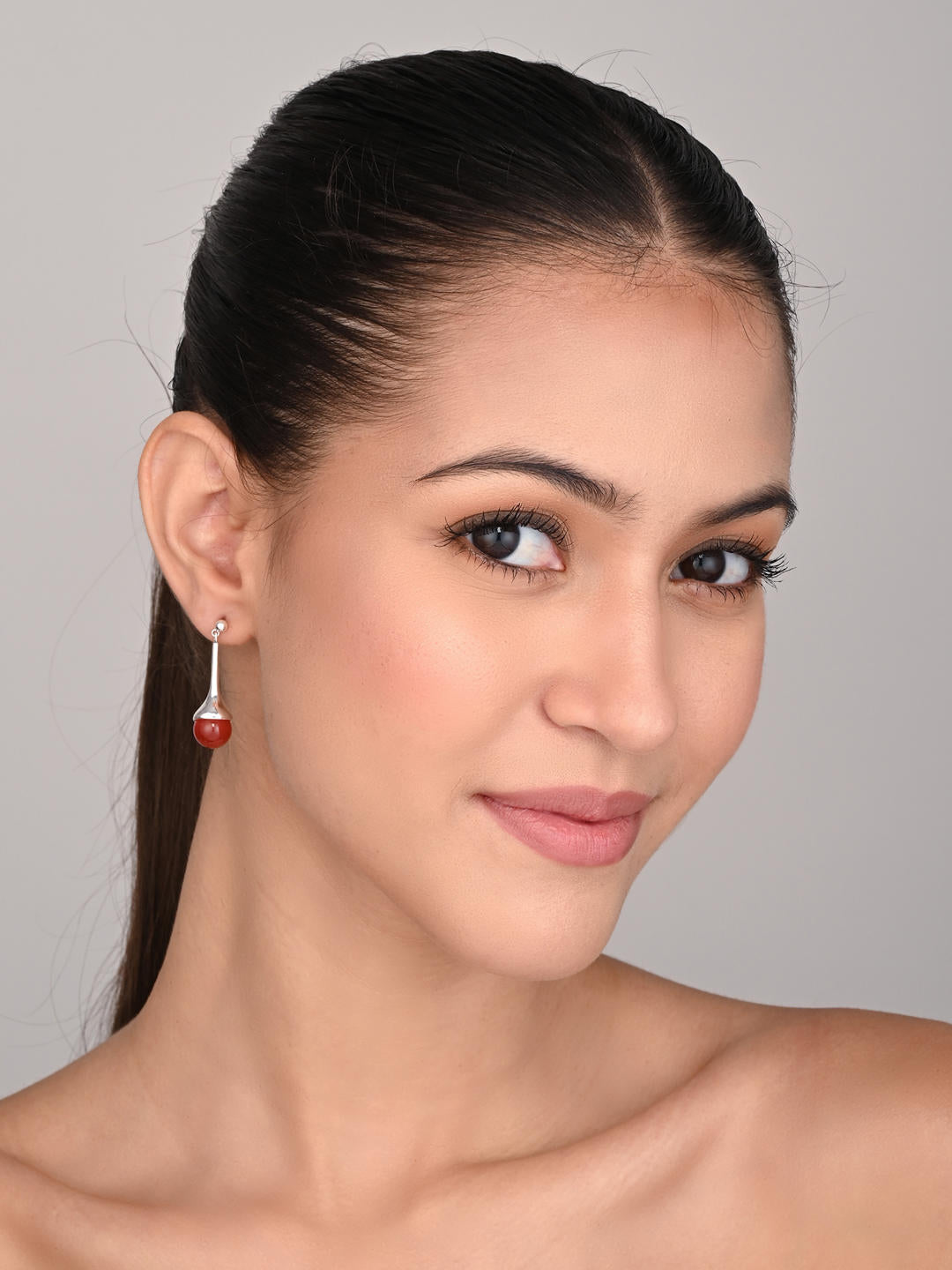 Scarlet Drop Chrome Earrings