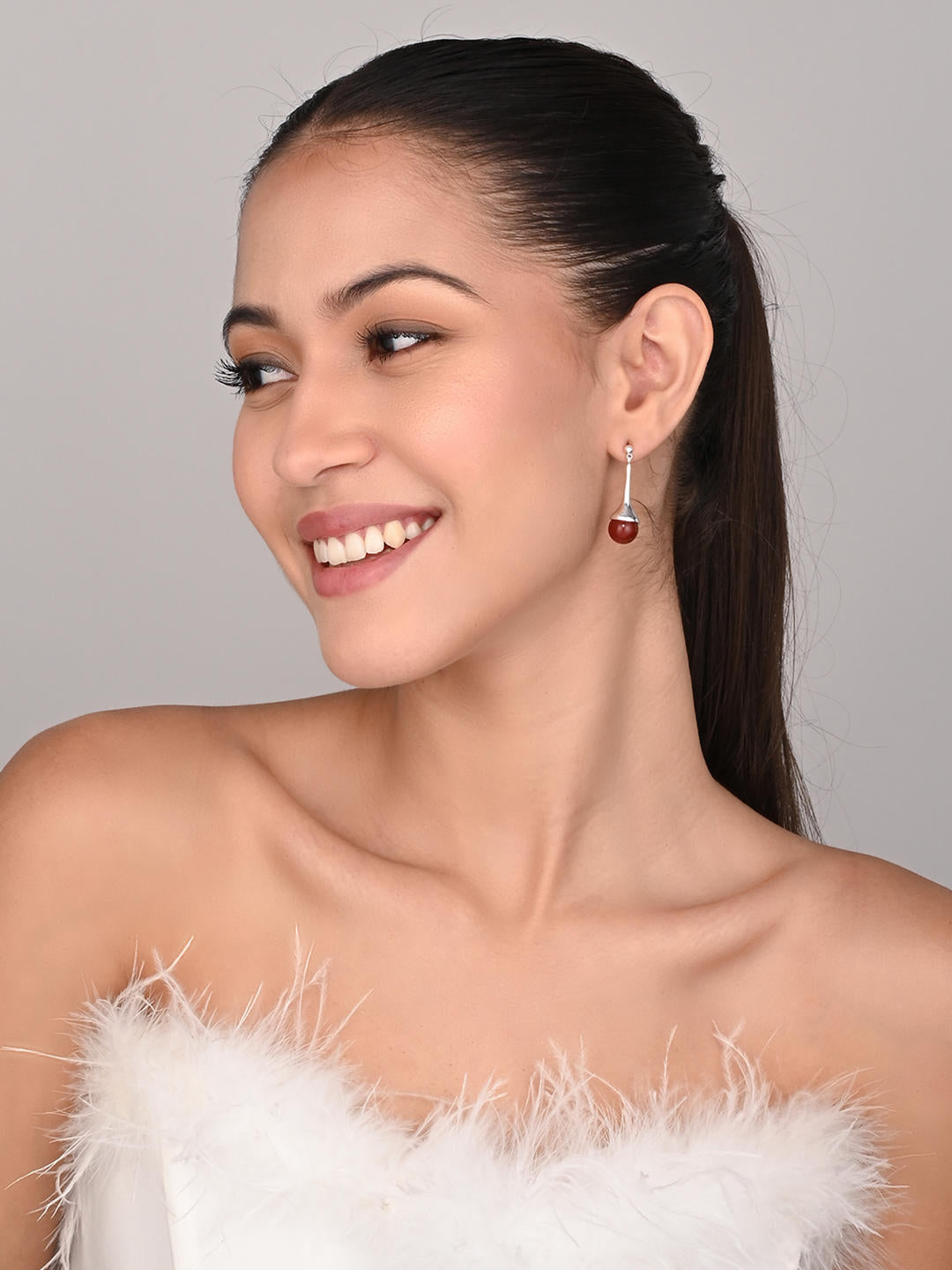 Scarlet Drop Chrome Earrings