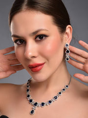 Elegant Sapphire Blue Necklace Set