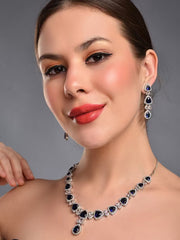Elegant Sapphire Blue Necklace Set