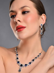 Elegant Sapphire Blue Necklace Set