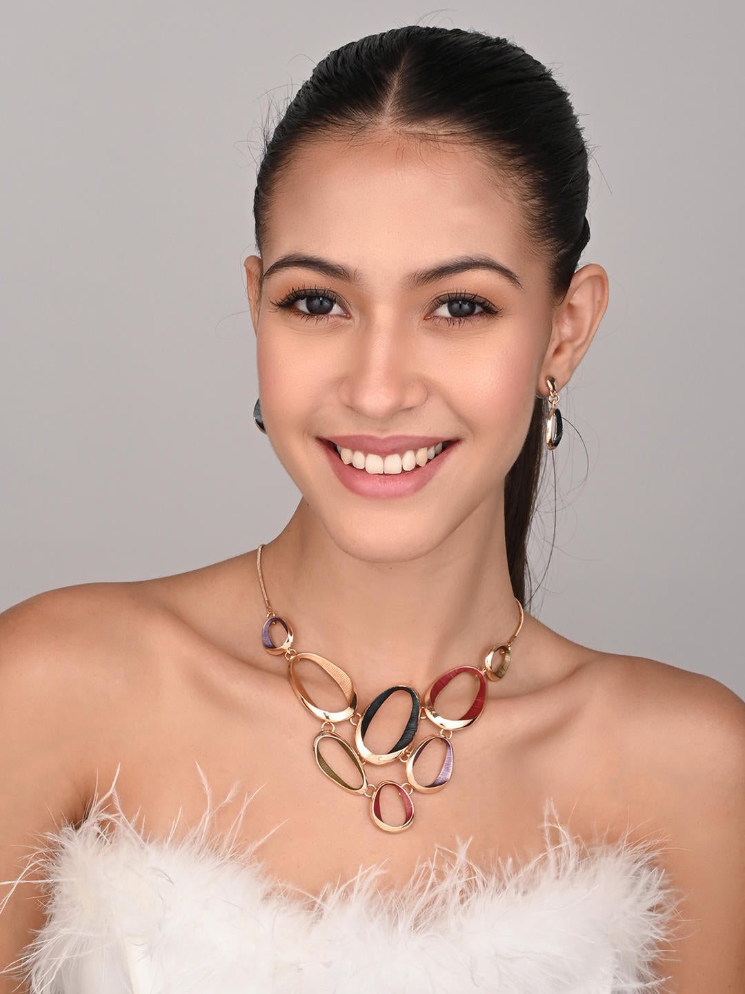 Aurora Multicolor Oval Statement Necklace