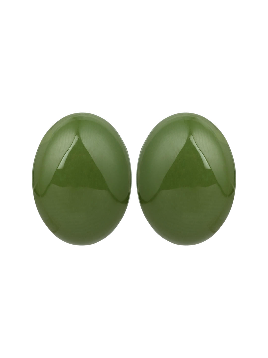 Olive Sheen Stud Earrings