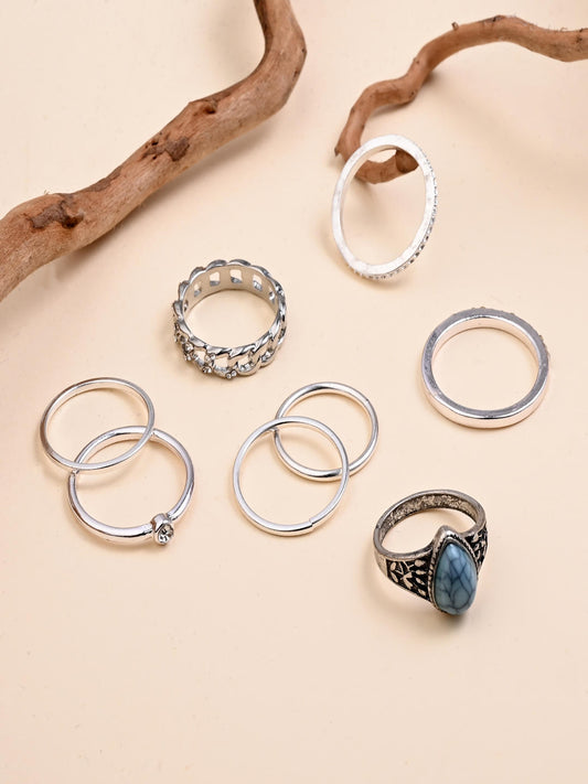 Sterling Moonstone Ring Ensemble