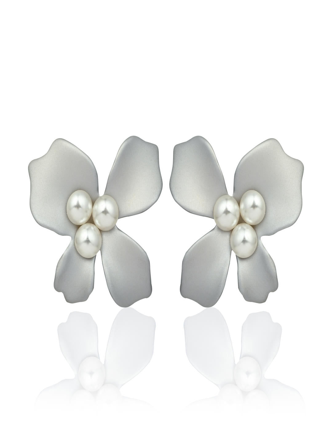 Silver Bloom Stud Earrings