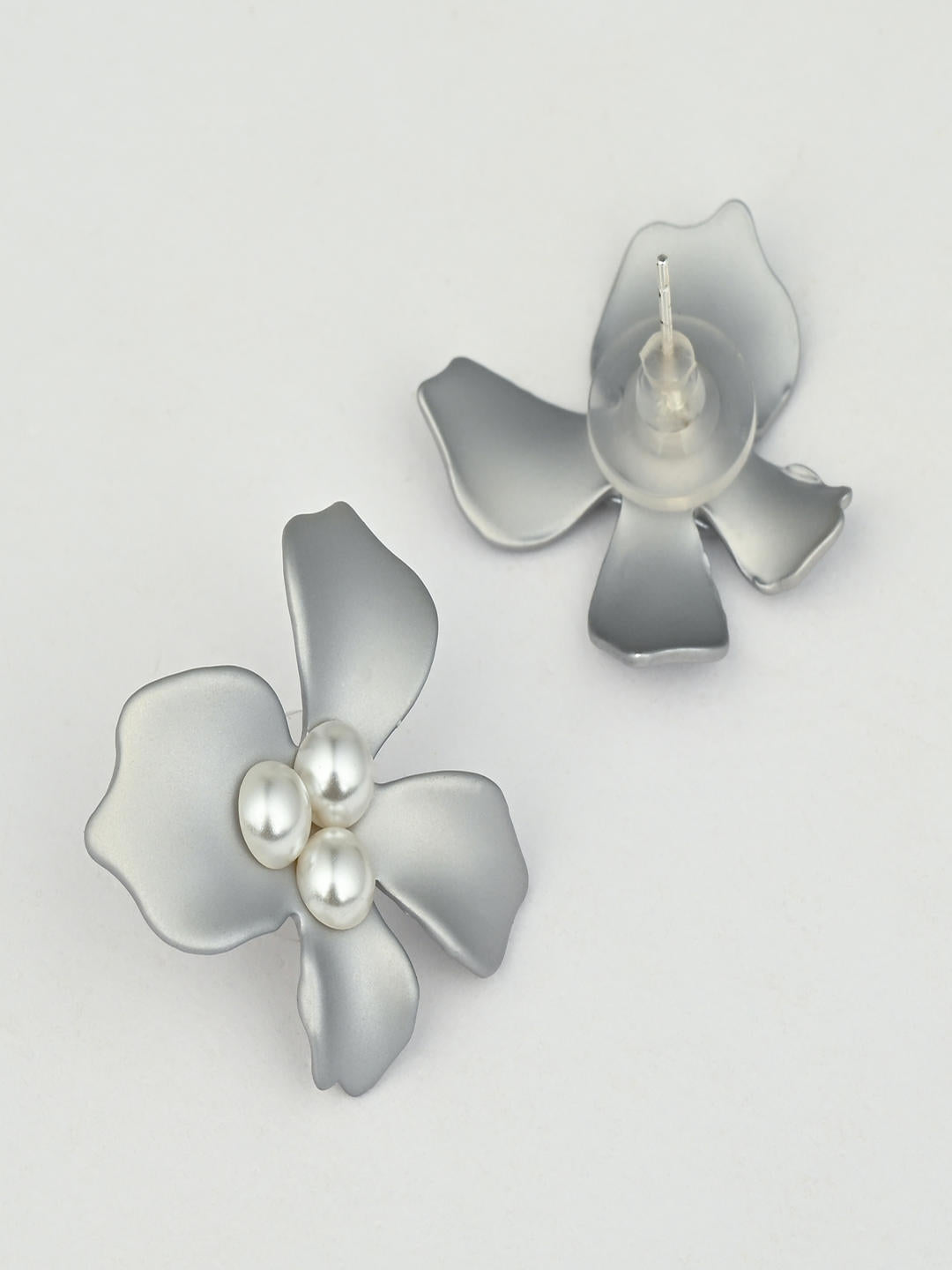 Silver Bloom Stud Earrings