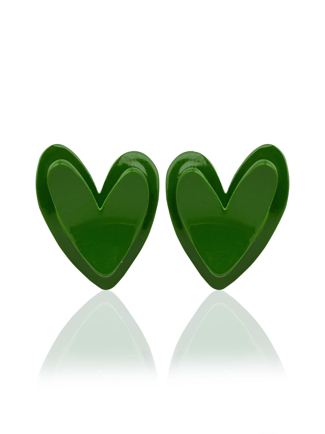 Emerald Heart Stud Earrings