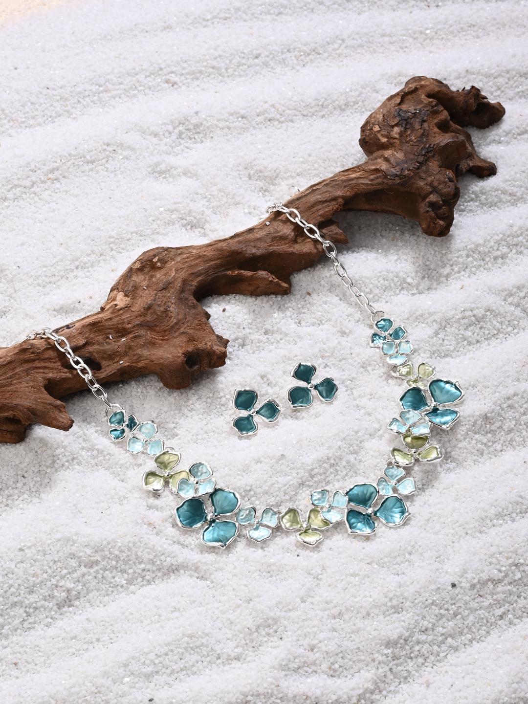 Ocean Petal Statement Necklace Set