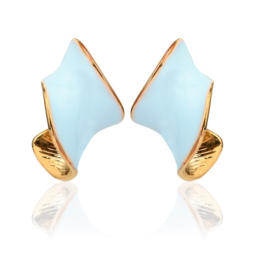 Sky Blue Statement Cuff Earrings