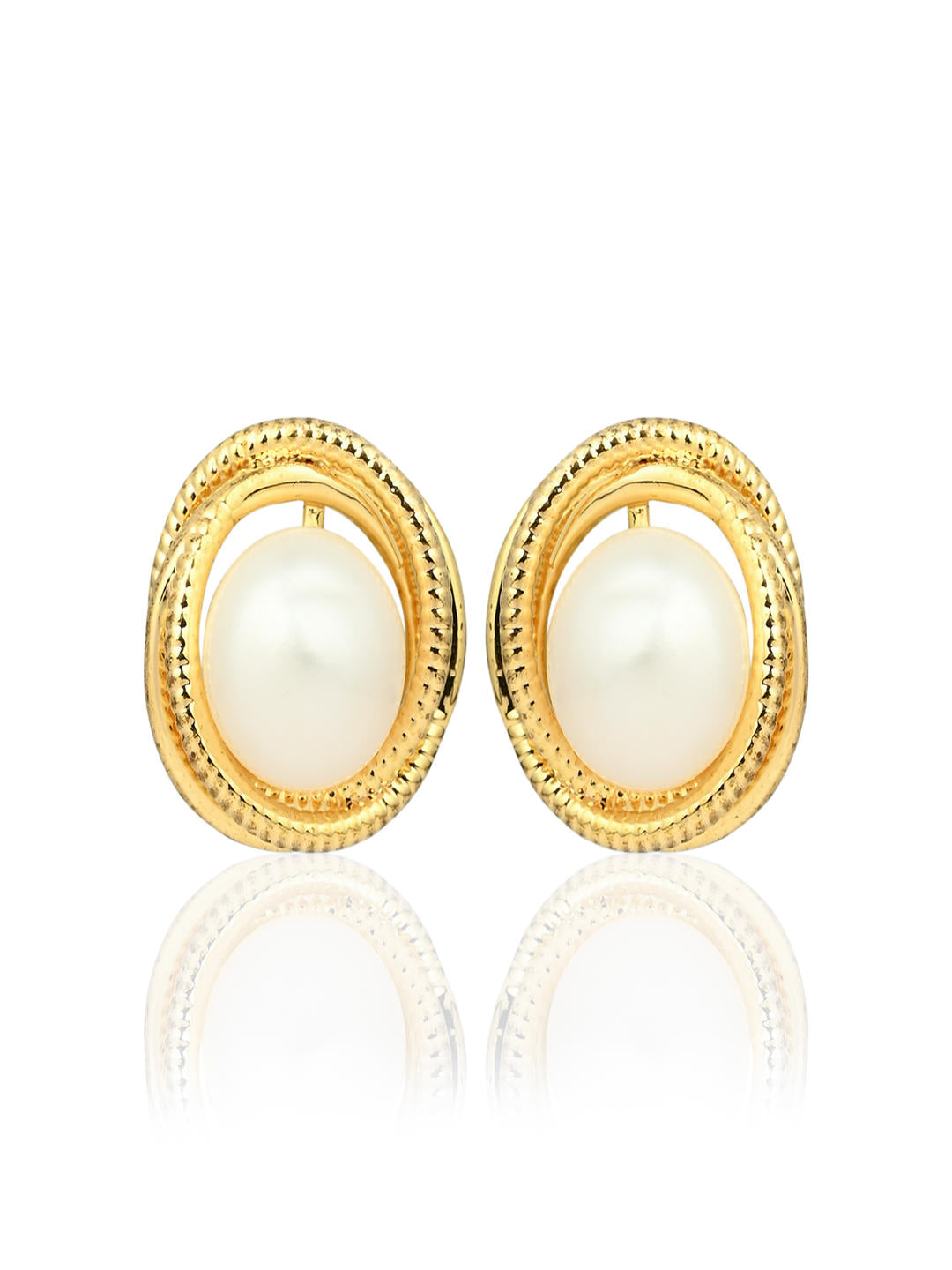 18k Gold Plated Pearl Glow Studs